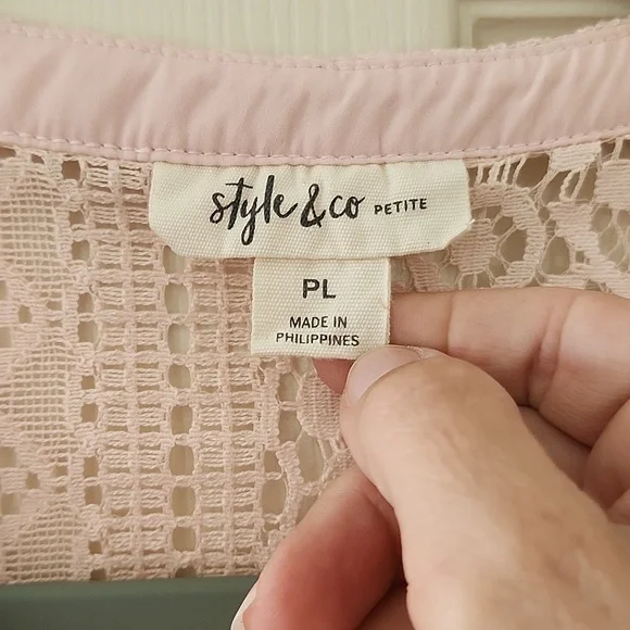 Style & Co. Blush Crochet Top - Picture 2 of 4
